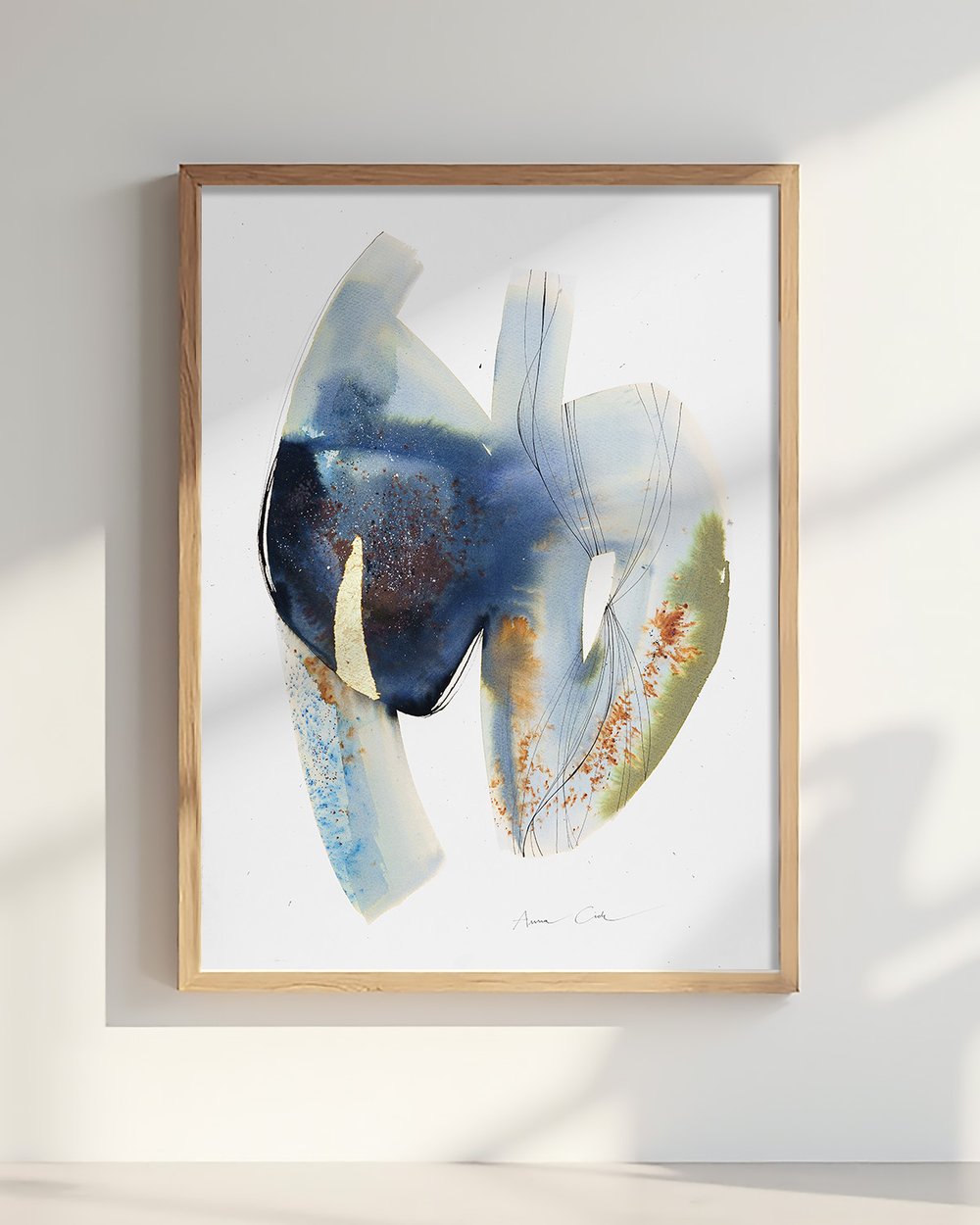 Altocumulus Premium Abstract Wall Art Prints: Misty Layers & Ember Accents